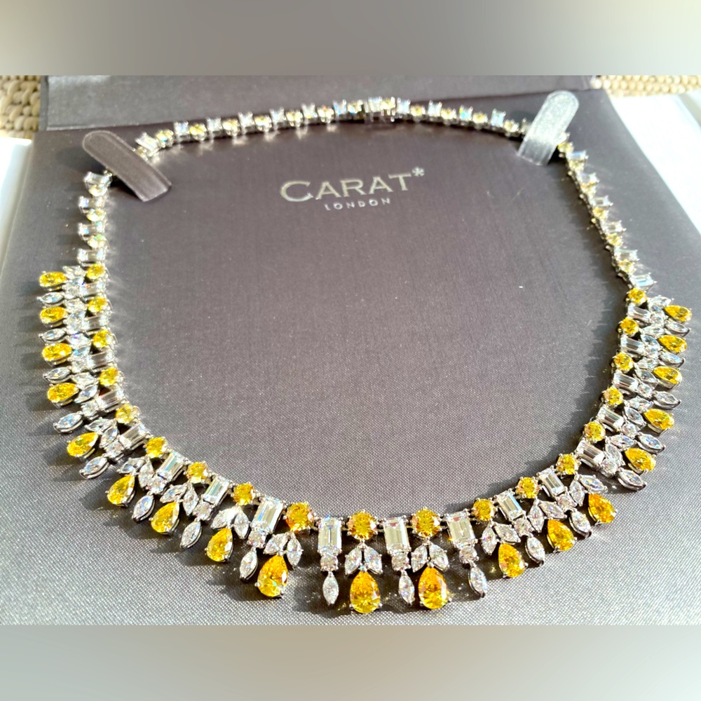 NWT CARAT* LONDON Stunning Ophelia Necklace in Canary Yellow